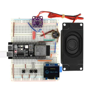 Keyestudio Xiao Zhi AI Chatbot Breadboard DIY Electronic Kit with 128x64 OLED Screen Al Voice Assistant Starter Kit
