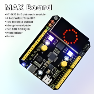 Keyestudio UNO MAX Development Board Onboard 8*8 dot matrix button switch buzzer microphone light sensor RGB LED for Arduino