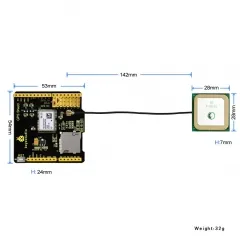keyestudio GPS shield with SD slot +Antenna for Arduino UNO R3 - Image 2