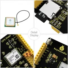 keyestudio GPS shield with SD slot +Antenna for Arduino UNO R3 - Image 4