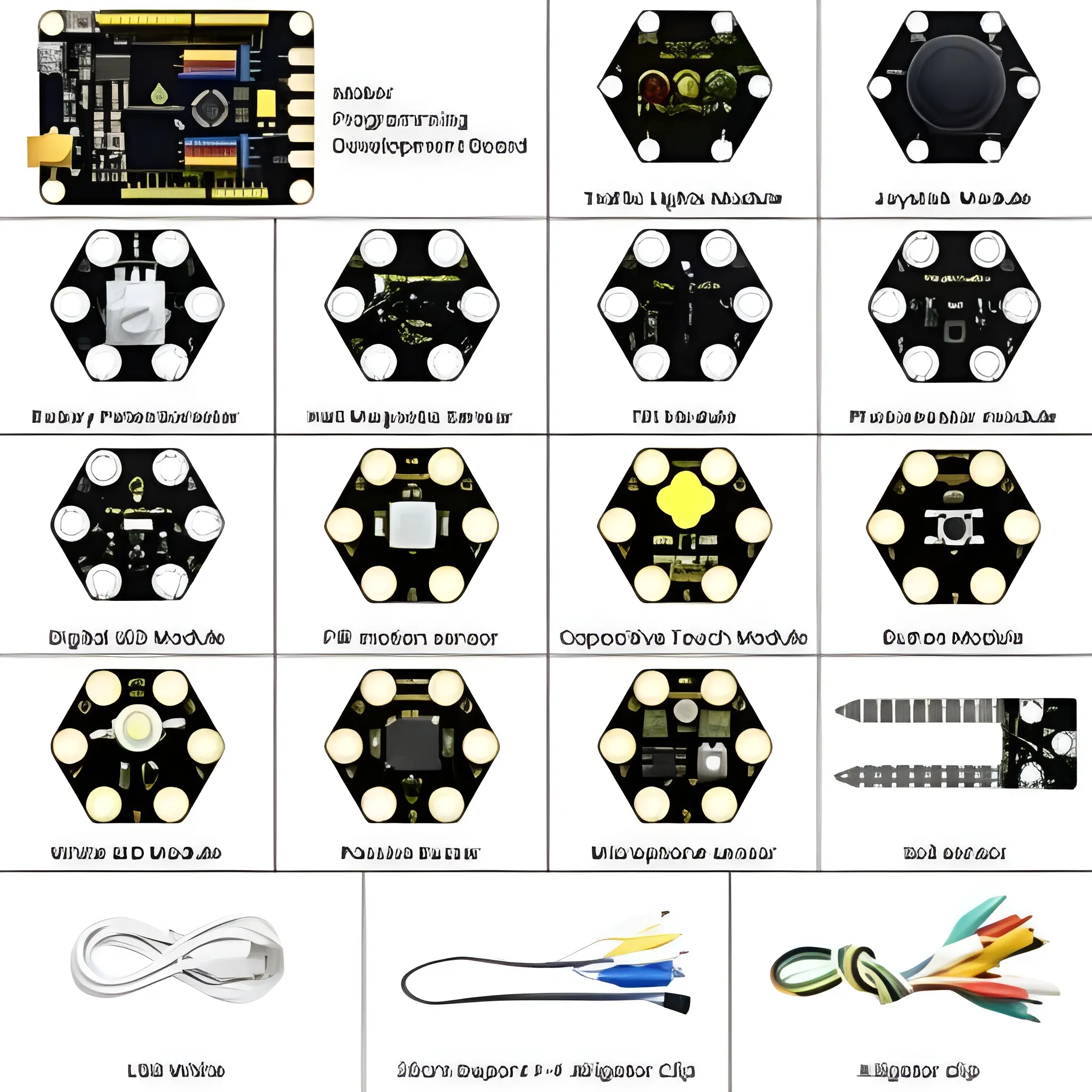 Keyestudio Honeycomb DIY STEM Project Kit for Arduino with Alligator Clip Cable - Image 2