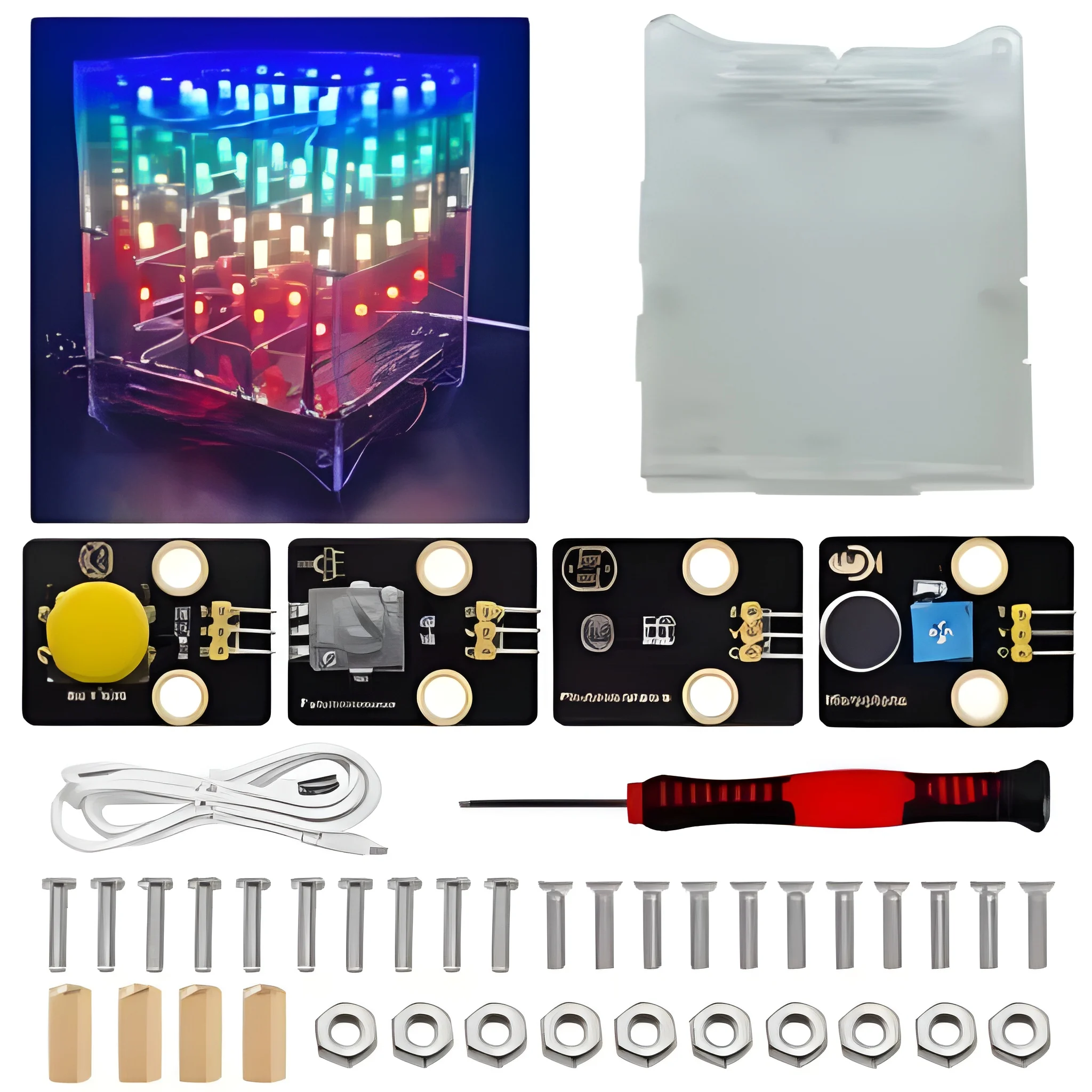 Keyestudio 4x4x4 RGB LED CUBE Electronic Kit For Arduino Starter Kit Voice control Support C++ /Scratch Programming - Image 13