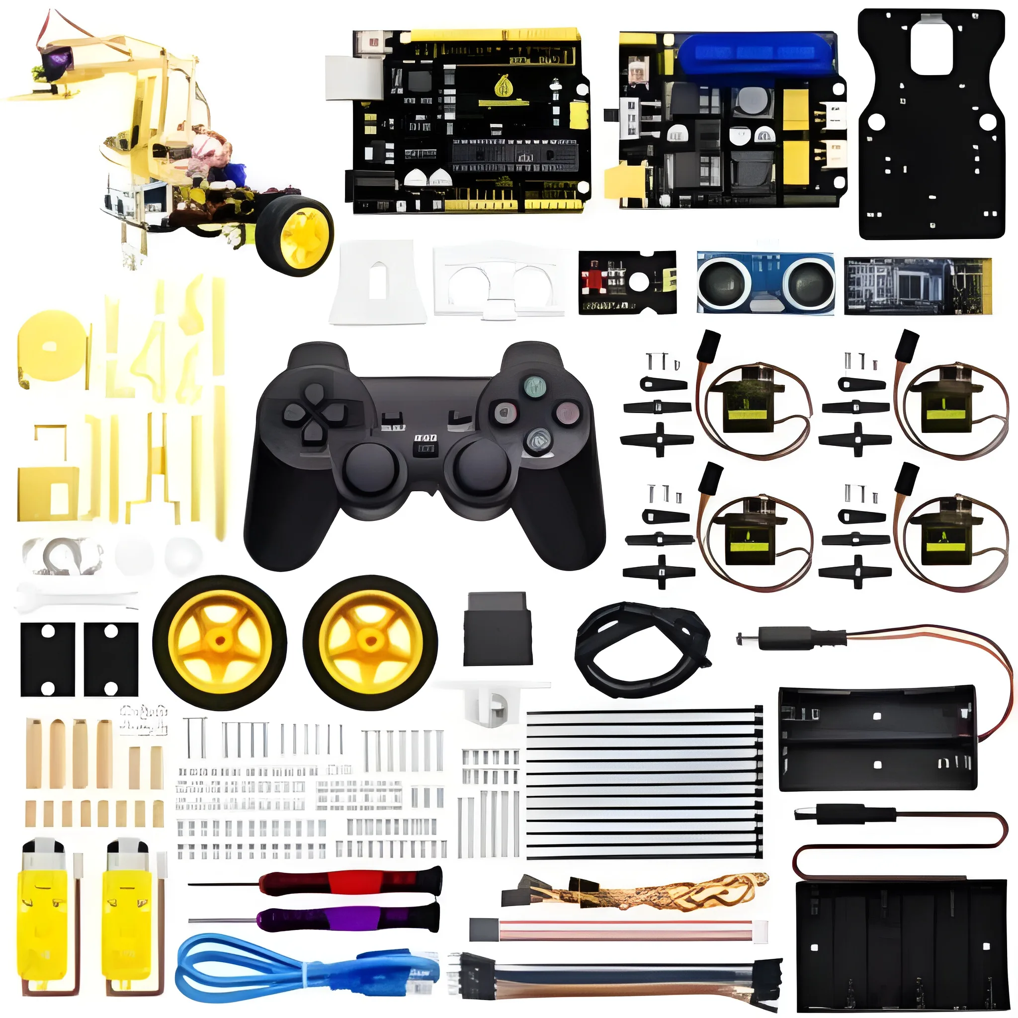 Keyestudio 4DOF Mechanical Arm Robot Car Learning Starter Kit W/PS2 Contoller for Arduino Robot/Support Android &IOS - Image 2