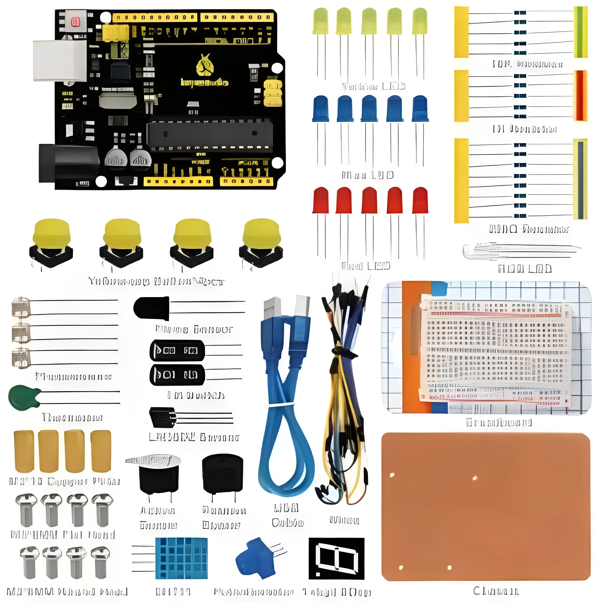 KEYESTUDIO R3 Breadboard kit For Arduino Education Project with dupont wire+LED+resistor+PDF