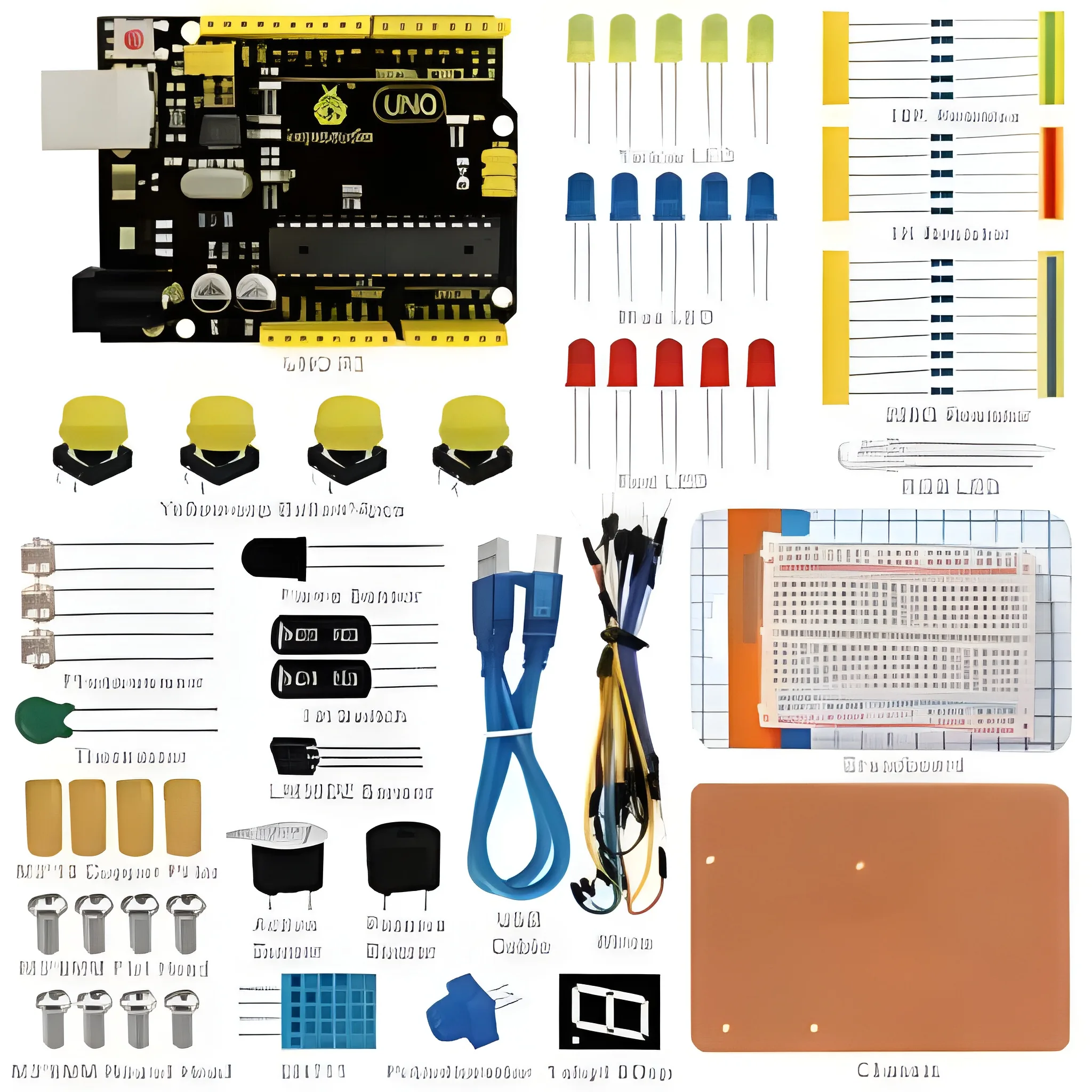 KEYESTUDIO R3 Breadboard kit For Arduino Education Project with dupont wire+LED+resistor+PDF - Image 6