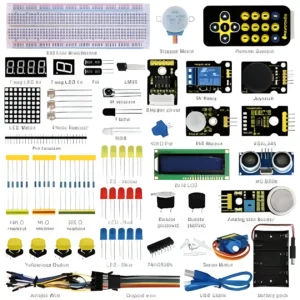 Keyestudio Advanced Starter Learning Kit (no MCU Board) for Arduino Programming Education + Ultrasonic+PDF