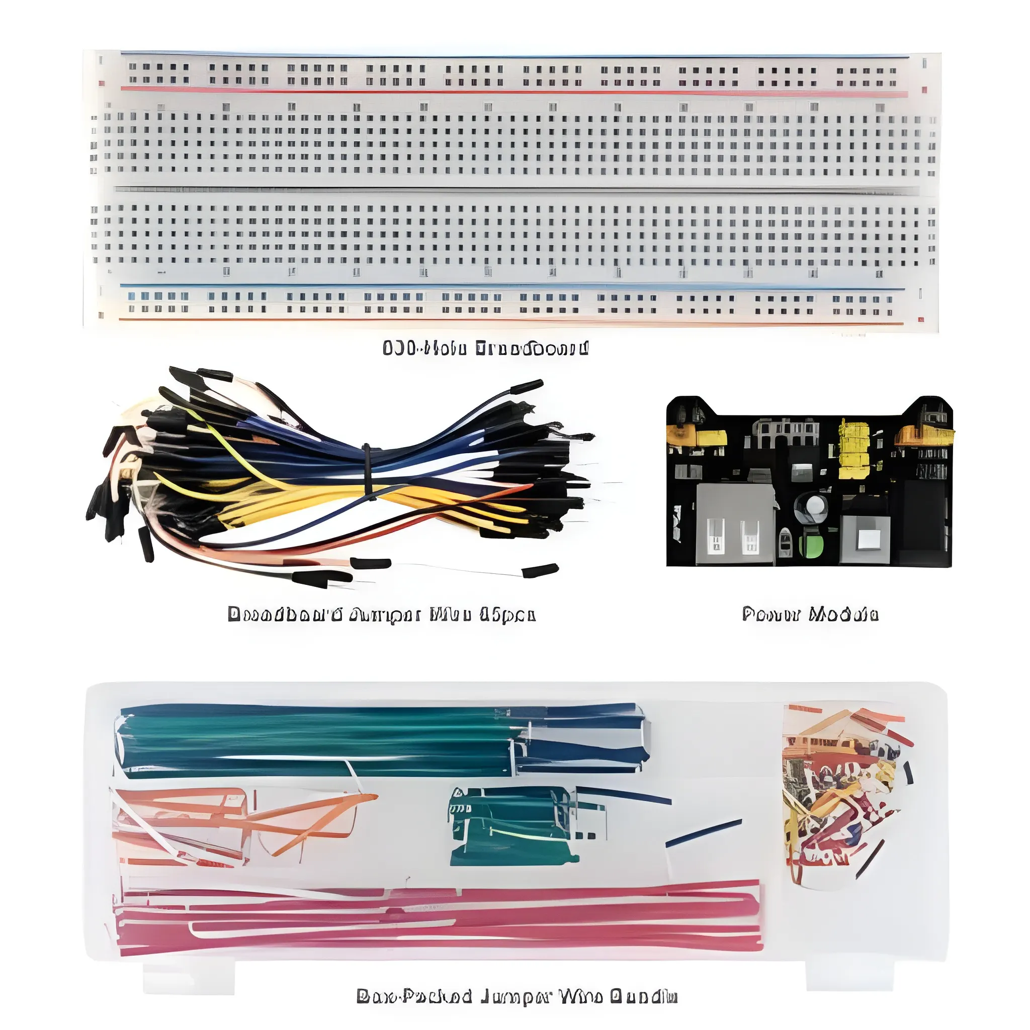 MB102 830 Holes Breadboard +65 Jumper Wires+ Power Supply Module + 140PCS Jumper Wires for Arduino DIY Starter Experiment