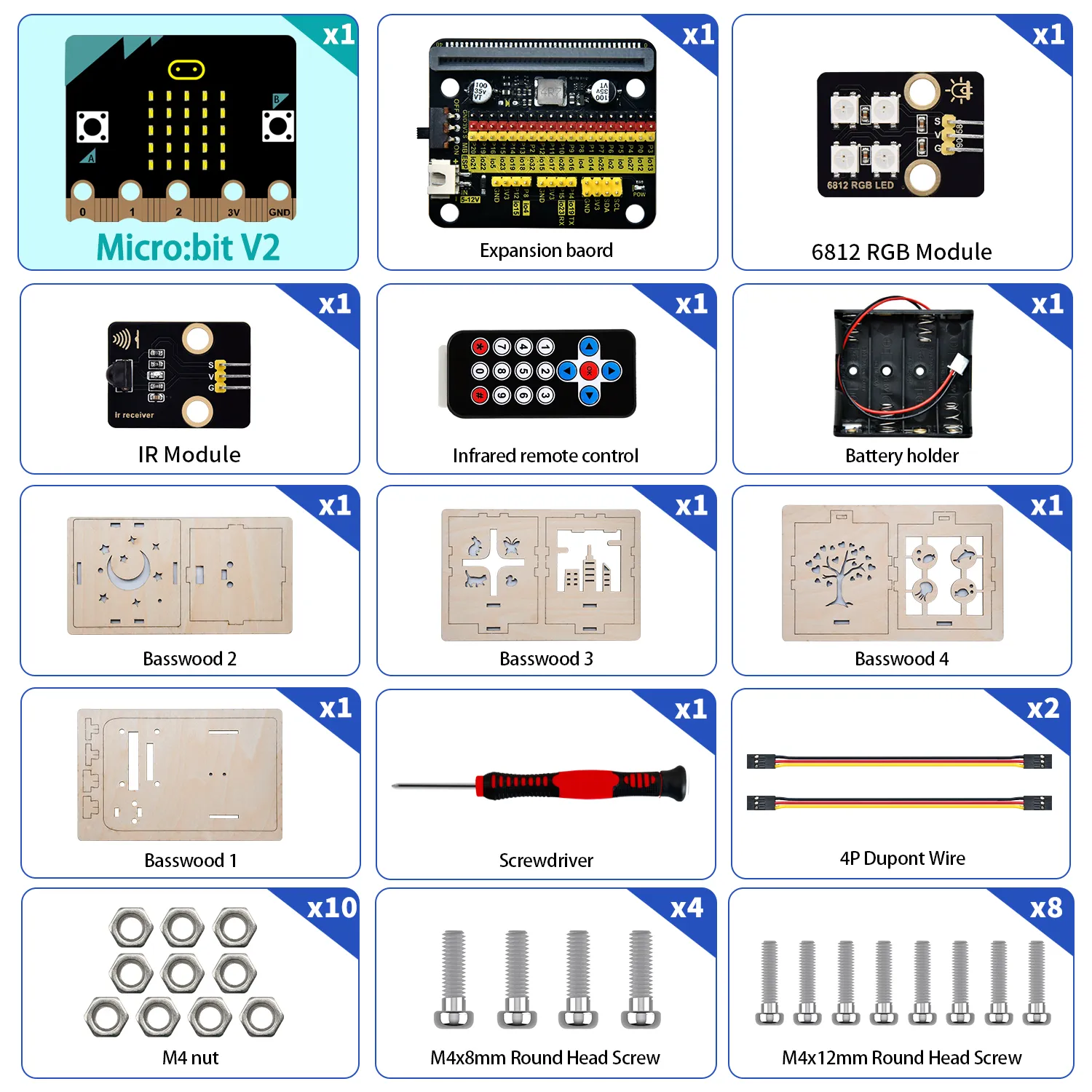 Keyestudio Microbit V2.0 DIY Colorful Lamp Starter Kit For Microbit V2 Starter Pack Programming DIY Electronic Starter Kit - Image 13