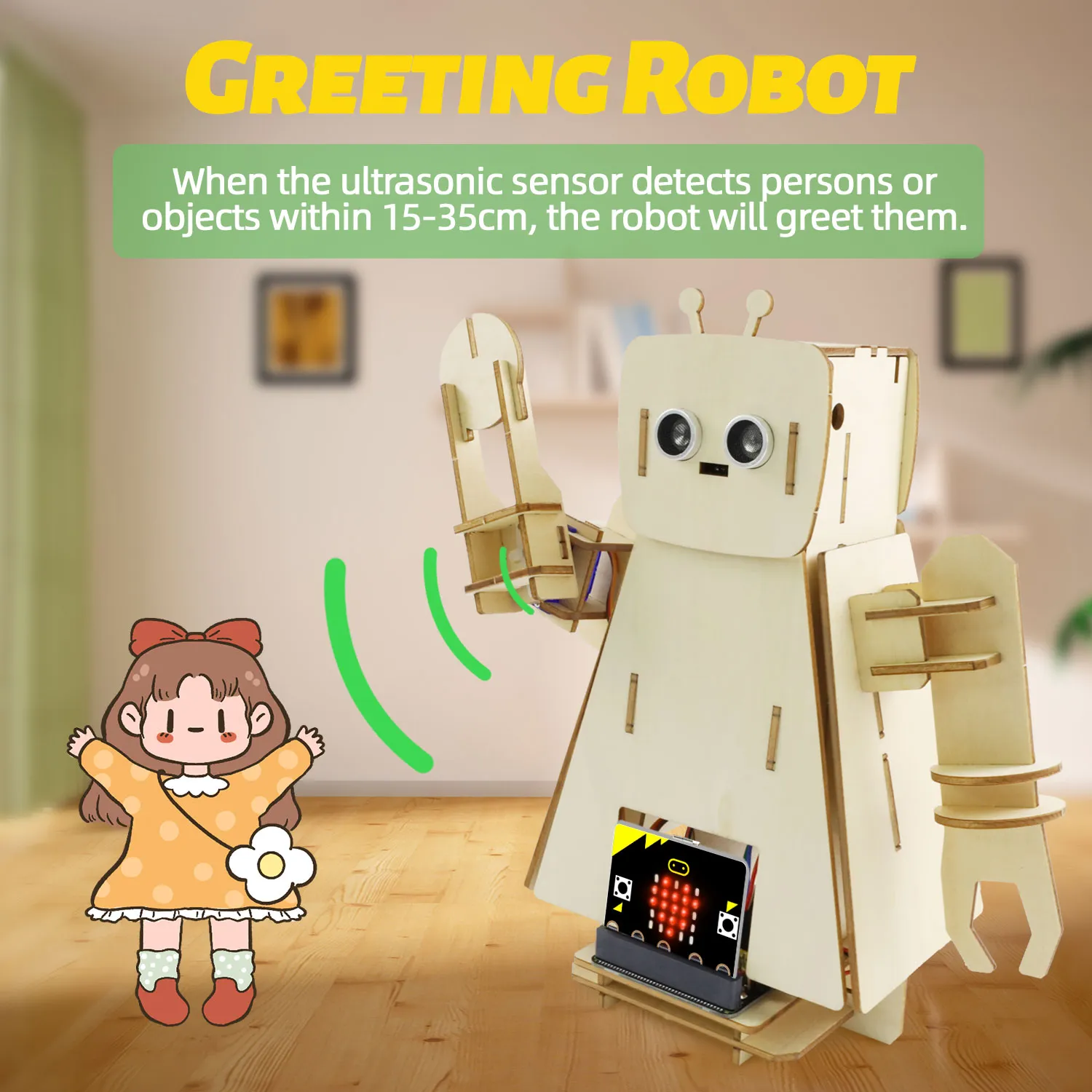 Keyestudio STEM Programming Microbit Starter Kit DIY Greeting Smart Robot Learning Kit Include Microbit Board - Image 5
