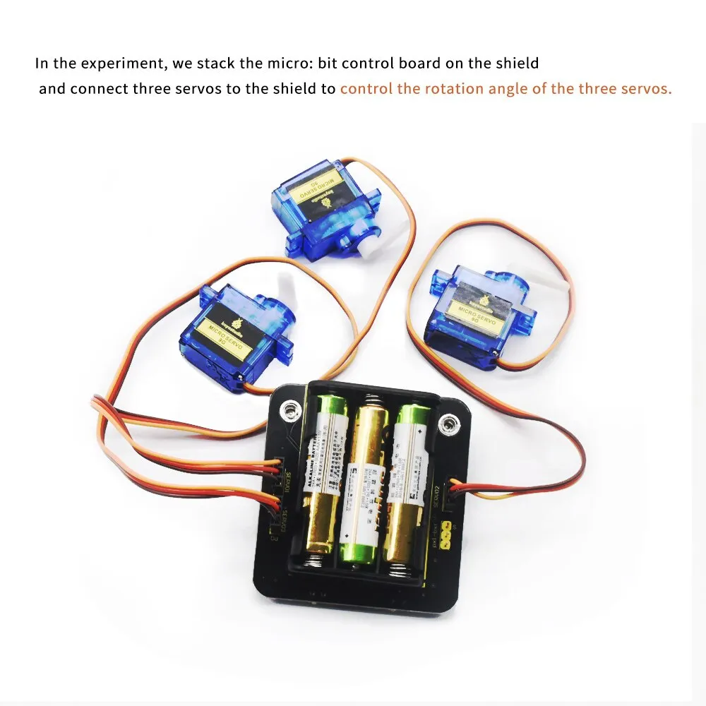 Keyestudio Micro bit Mini Servo Shield with Battery holder For Microbit Robot Car(No Micro bit Board) - Image 6