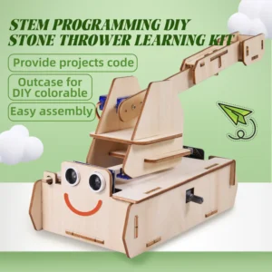 Keyestudio STEM Programming DIY Stone Thrower Learning Starter Kit Wooden Smart Educational Toys With Microbit board