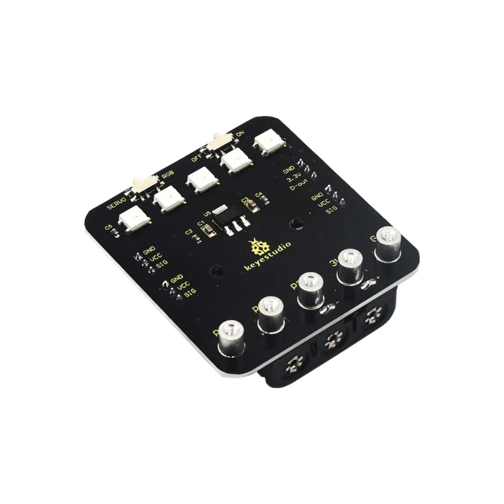 Keyestudio Micro bit Mini Servo Shield with Battery holder For Microbit Robot Car(No Micro bit Board) - Image 4