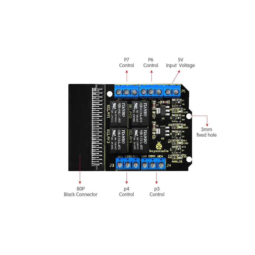 Keyestudio Micro bit Relay Breakout Board For Microbit - Image 3